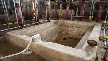 Una excavación en la antigua Pompeya descubre un lujoso complejo de baños privados