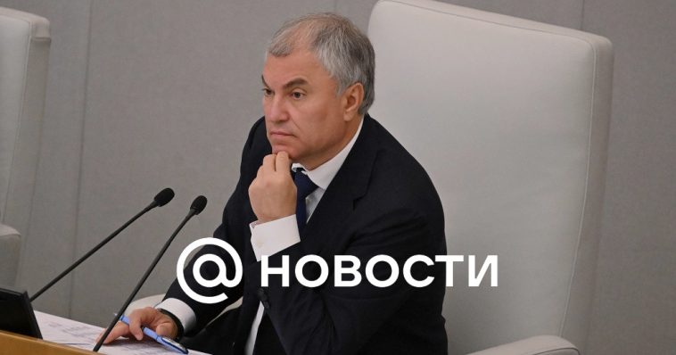 Volodin cree que las sanciones impuestas contra Rusia les beneficiaron