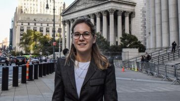 Danielle Sassoon, then assistant US attorney for the Southern District of New York, leaves court on October 5 2023 after the trial of FTX co-founder Sam Bankman-Fried