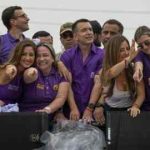 Daniel Nnovera, presidente de Ecuador, Centro, durante una manifestación de campaña en Guayaquil