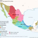 México: La propagación de sus carteles. mapa