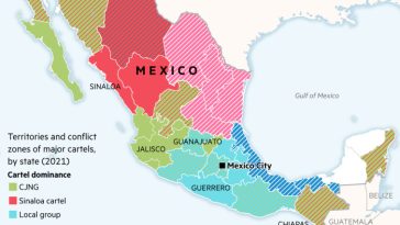 México: La propagación de sus carteles. mapa