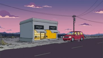 La aparición de Prada Marfa en The Simpsons, 2019